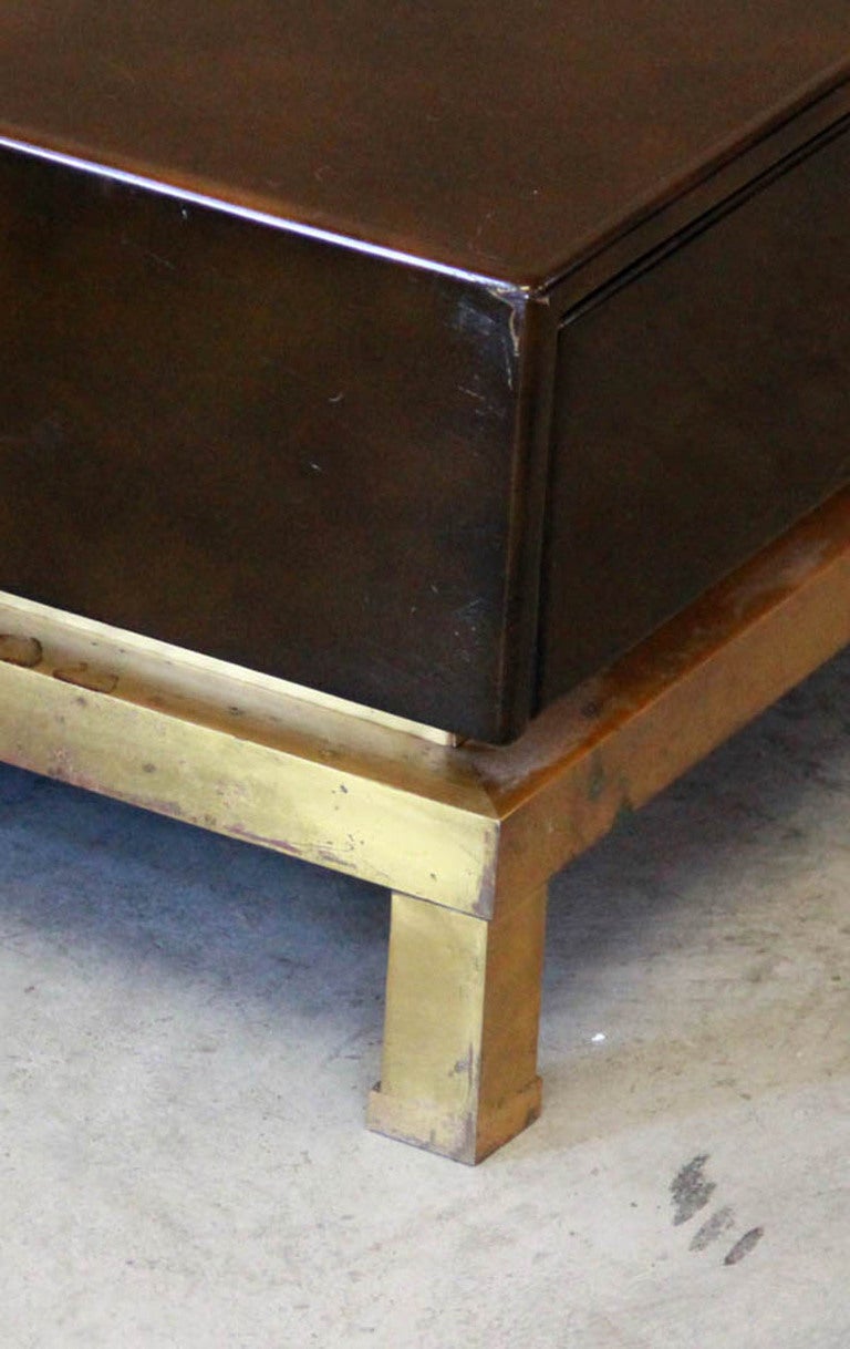 Maison Jansen Lacquer Coffee Table with drawers by Guy Lefevre 2