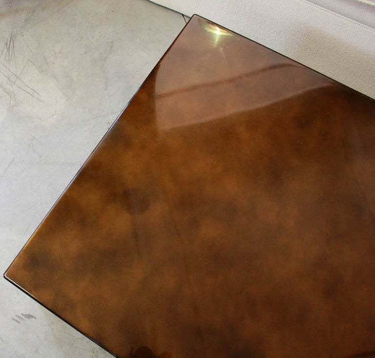 Maison Jansen Lacquer Coffee Table with drawers by Guy Lefevre 1