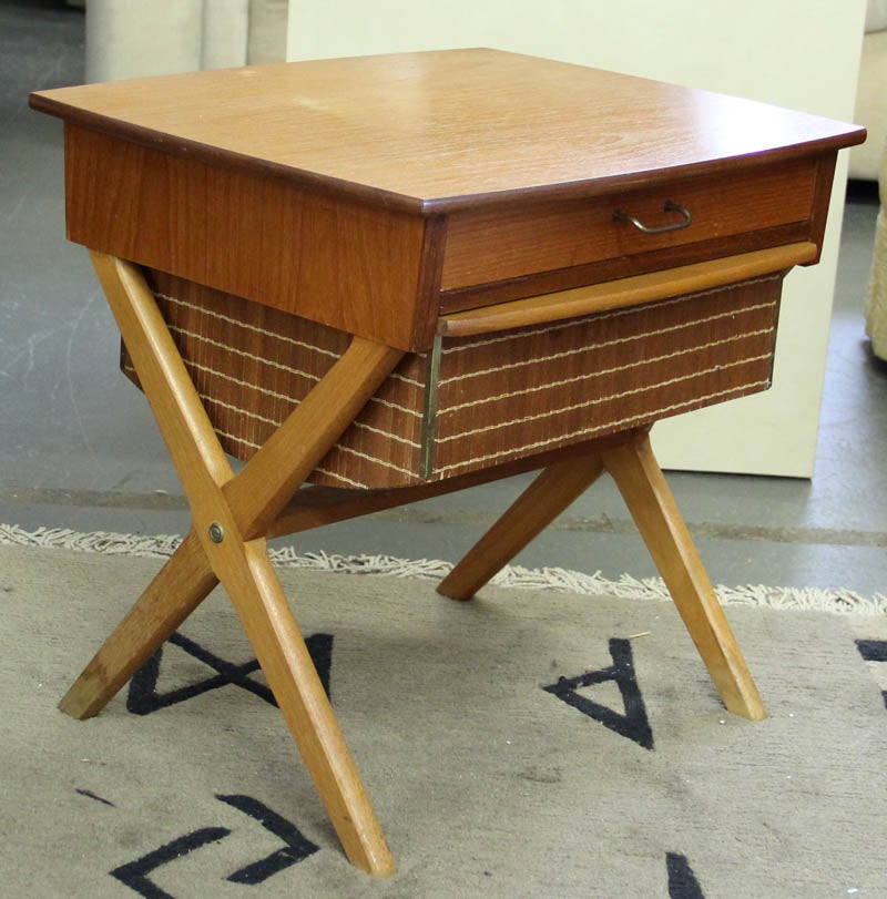 Danish Modern Teak Sewing Table at 1stDibs