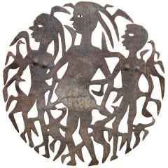 Vintage Haitian Metal Art Wall Sculpture by Janvier Louis-Juste