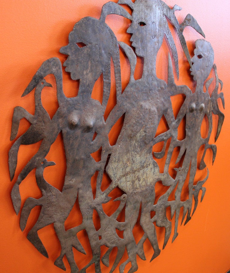 Late 20th Century Haitian Metal Art Wall Sculpture by Janvier Louis-Juste