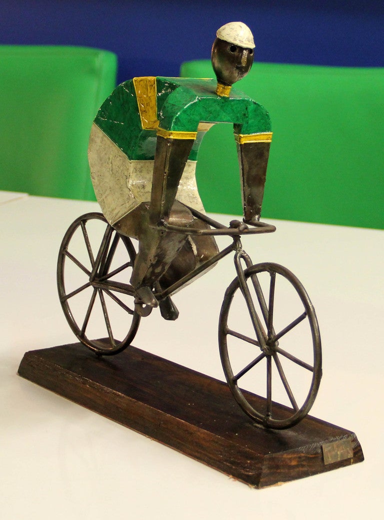 Mid-Century Modern Manuel Felguerez Sculpture of a Racing Cyclist
