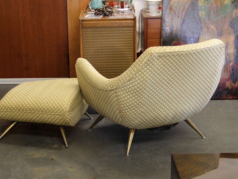 Mid-Century Modern Lounge Chair and Ottoman by Henry P. Glass 1