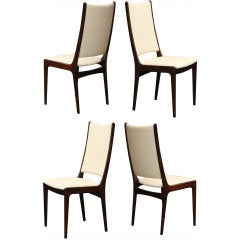 Four Danish Modern Rosewood Highback Dining Chairs
