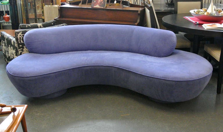 Vladimir Kagan for Directional (labeled) Serpentine sofa in original Ultra Suede.