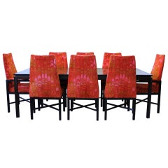 Dunbar Dining Table and Eight Chairs with Original Upholstery