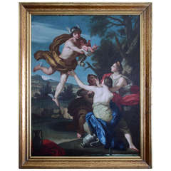 17th Century Neo-classical Painting Mercury Confiding the Infant Bacchus to the Nymphs of Nysa