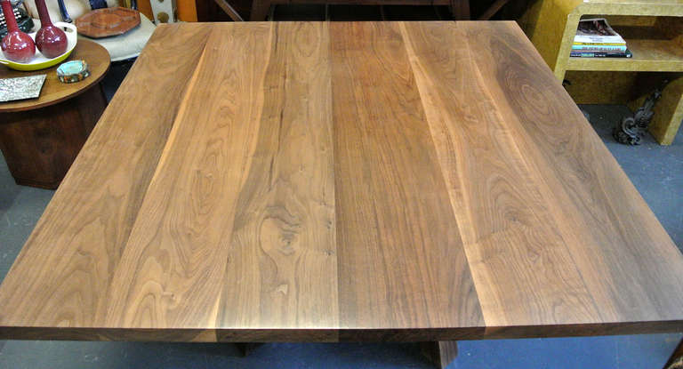 American Custom Arts and Crafts Solid Walnut Plank Dining or Conference Table