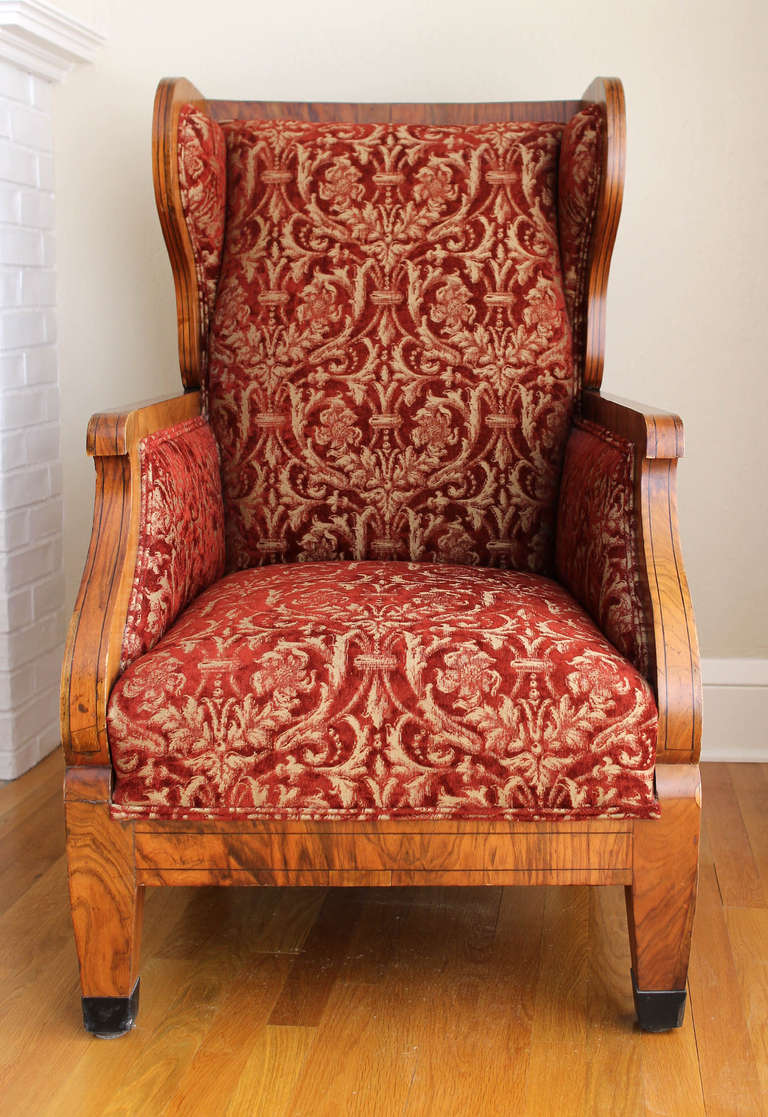 Pair of Antique Biedermeier Wing Chairs In Excellent Condition In Minneapolis, MN