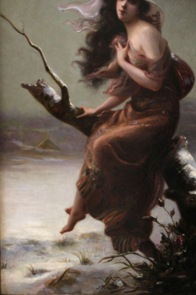 19th Century Dramatic Painting by Edouard BIsson (1856-1939)