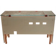 Unique Fontana Arte style Etched Glass Hall Console table