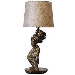 Art Deco Style Kitsch CA Pottery Dancer Lamp by Reglor