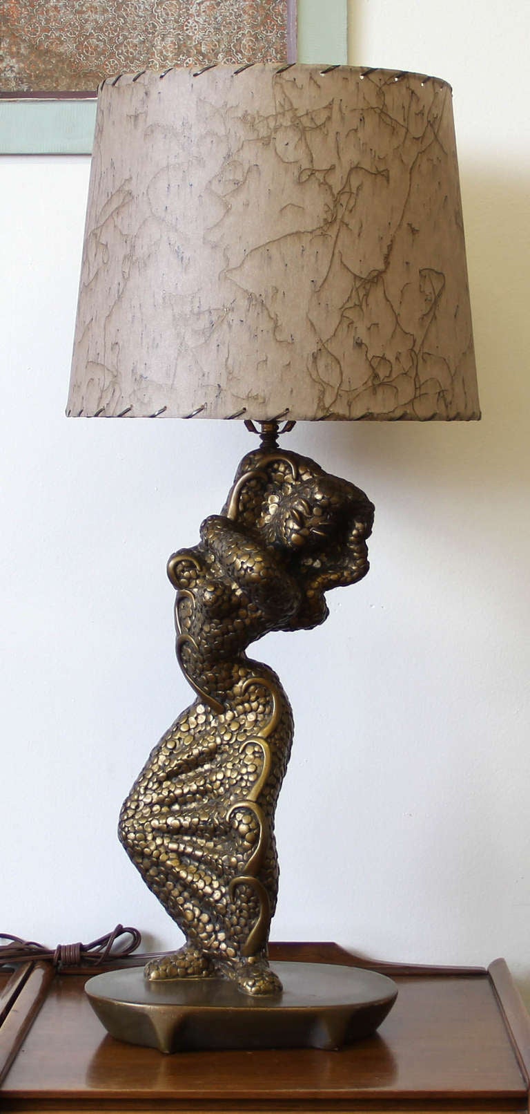 Mid-Century Modern Art Deco Style Kitsch CA Pottery Dancer Lamp by Reglor