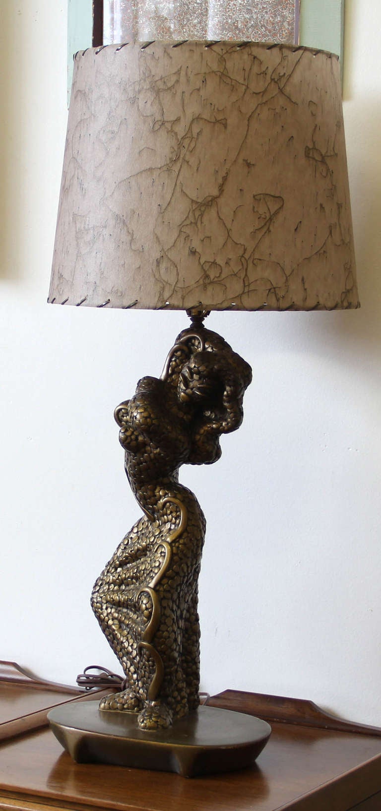 Art Deco Style Kitsch CA Pottery Dancer Lamp by Reglor In Good Condition In Minneapolis, MN