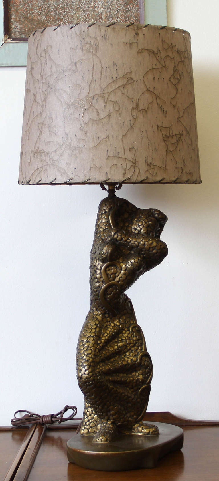 Mid-20th Century Art Deco Style Kitsch CA Pottery Dancer Lamp by Reglor