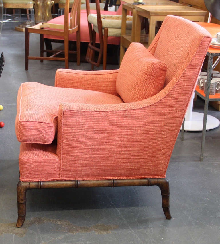 American Widdicomb T. H. Robsjohn-Gibbings Style Faux Bamboo Lounge Chair