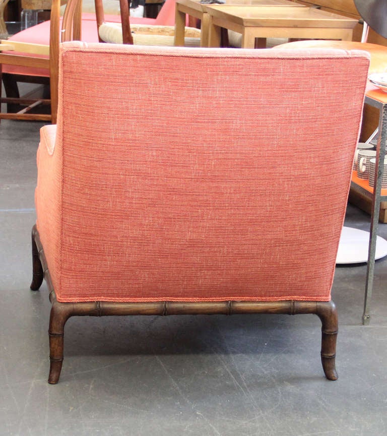 Mid-20th Century Widdicomb T. H. Robsjohn-Gibbings Style Faux Bamboo Lounge Chair