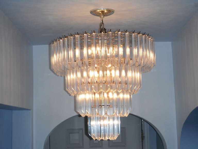 Lightolier style vintage 1970's lucite chandelier