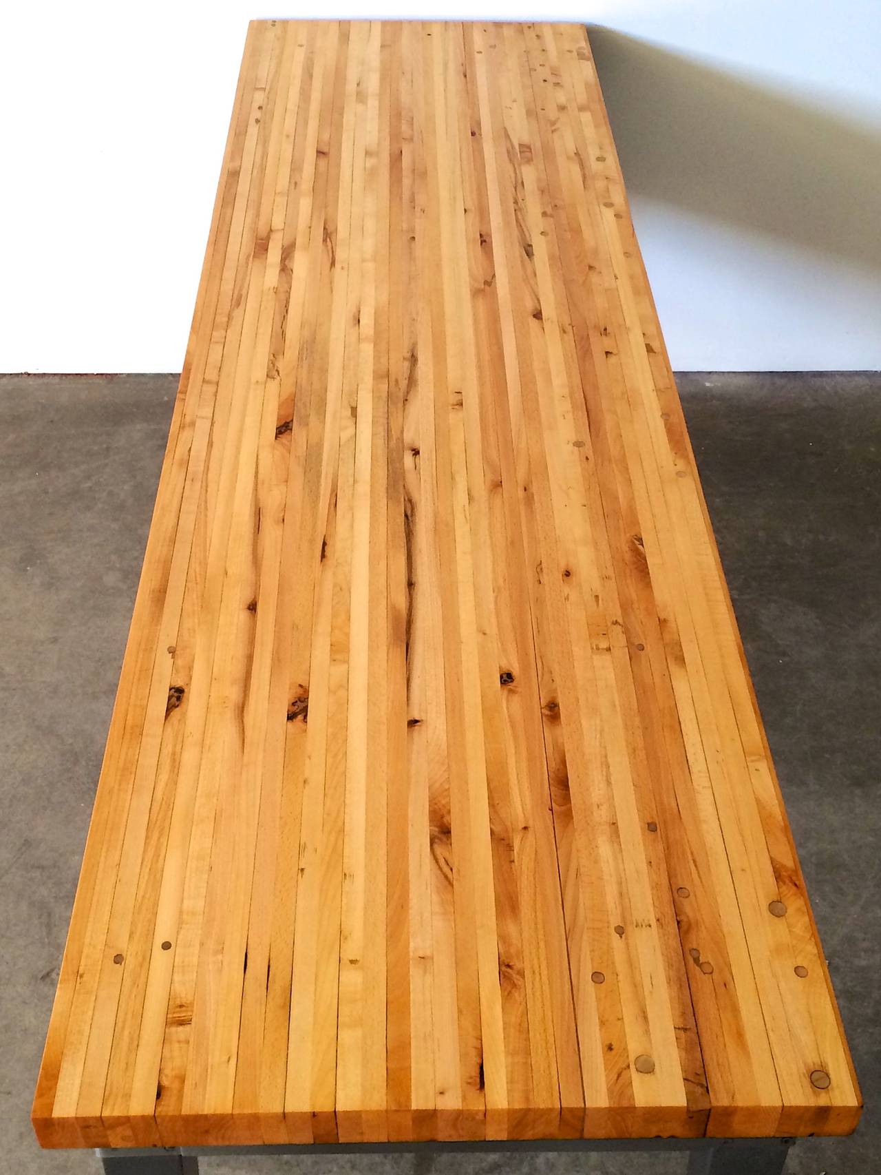 Vintage Industrial Butcher Block Table In Excellent Condition For Sale In Minneapolis, MN