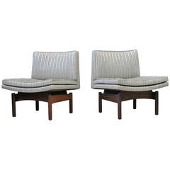 Pair of Jens Risom Style Slipper Chairs