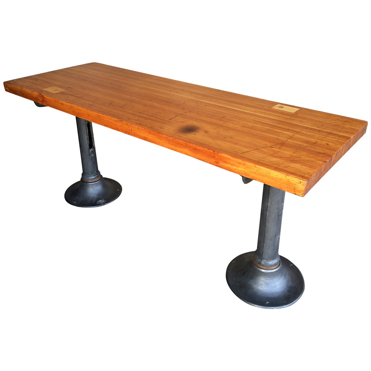 Vintage Industrial  Bar Height Work Table For Sale