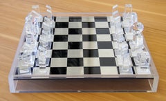 1970's Modernist Lucite Chess Set