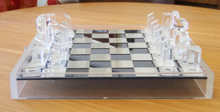 1970's Modernist Lucite Chess Set 2