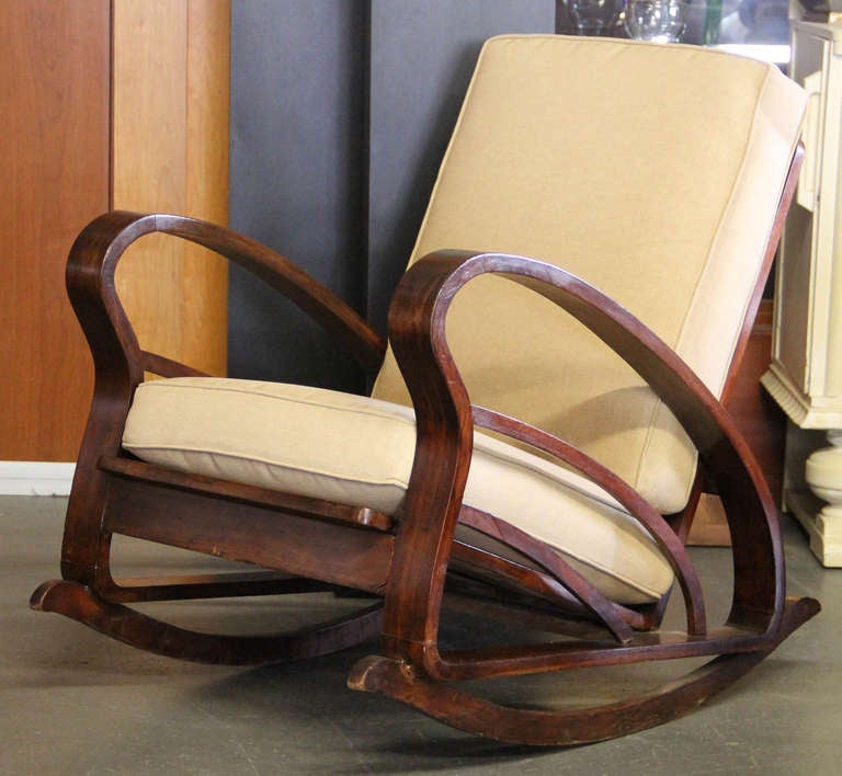 Pair of French Art Deco Style Bentwood Rocking Chairs 1