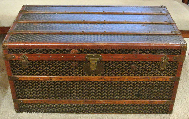 French Early 20th Century Maison Goyard Coffee Table Size Steamer Trunk