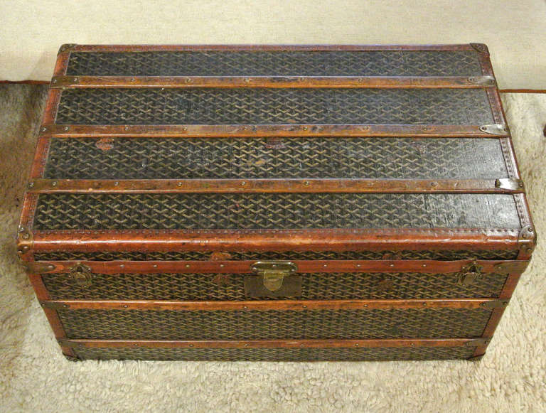 Early 20th Century Maison Goyard Coffee Table Size Steamer Trunk In Good Condition In Minneapolis, MN