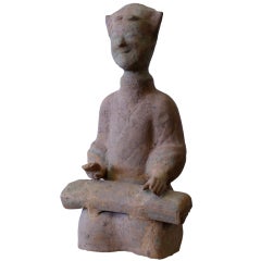 Western Han Dynasty Style Pottery Tomb Figure Muscian