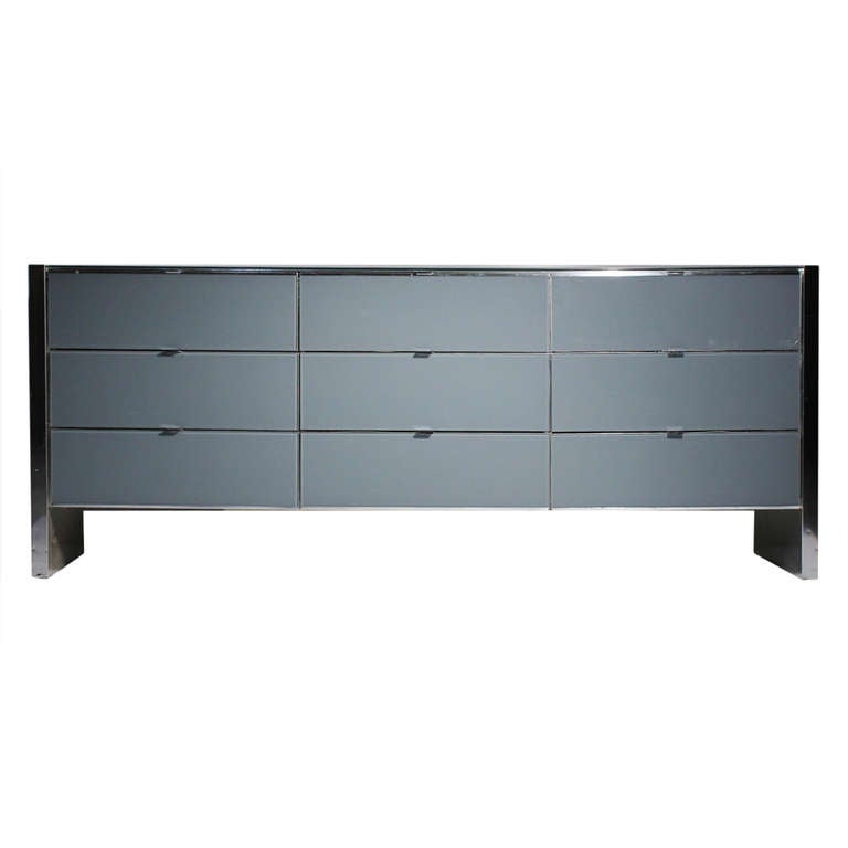 Ello Chrome Dresser Sideboard Cabinet - milo baughman / paul evans style 3