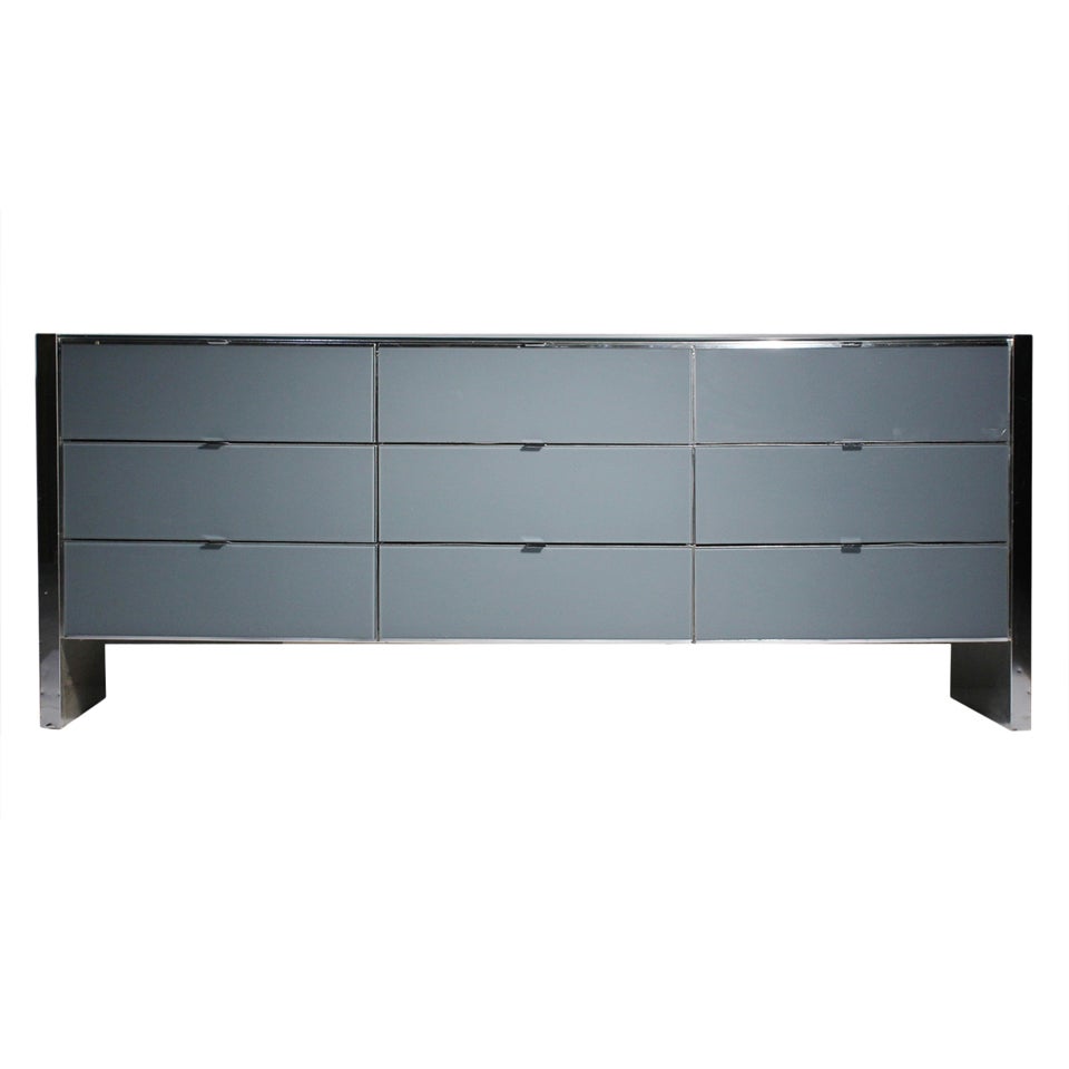 Ello Chrome Dresser Sideboard Cabinet - milo baughman / paul evans style
