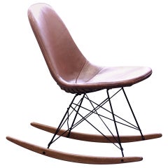 Rare 1950's Charles Eames for Herman Miller RKR Rocker With Leather Pad