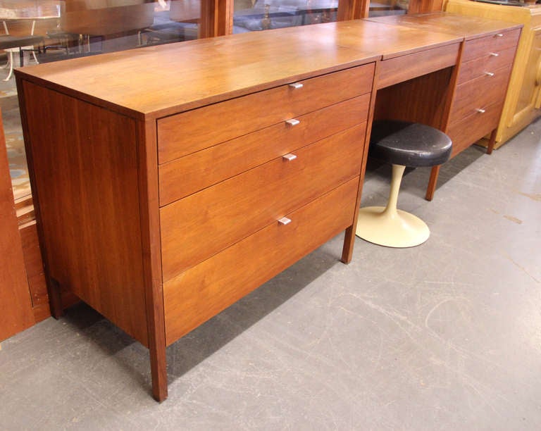 Pair of Florence Knoll Chests with Vanity and Saarinen Stool 2