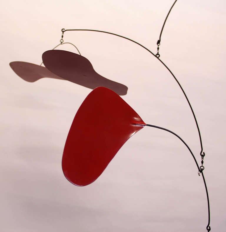 Late 20th Century Vintage Alexander Calder Style Red and Black Mobile