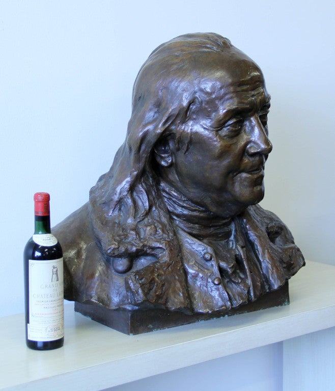 Large Bronze Bust of Benjamin Franklin by John J. Boyle 1