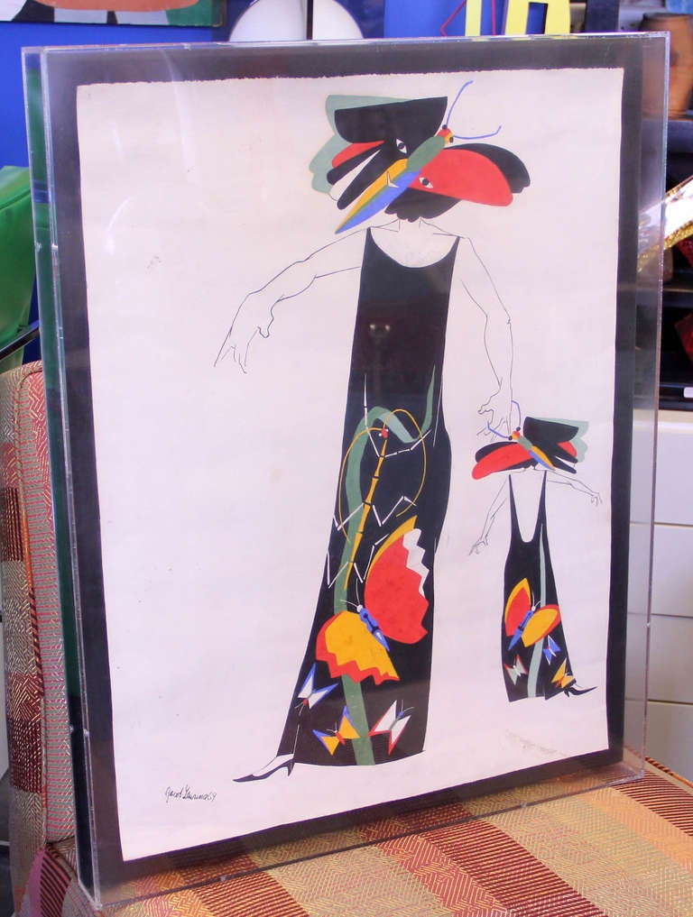 Original Jacob Lawrence Costume Design for Artist and Models Ball 1969