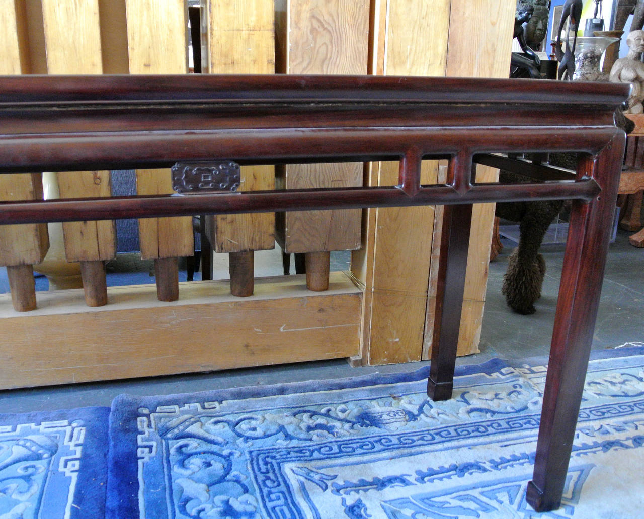 19th Century Chinese Hongmu Qing Dynasty Scholar Painting Console or Altar Table For Sale