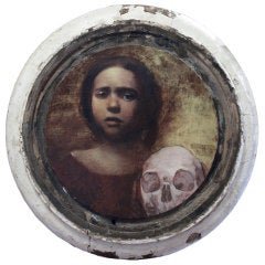 Painting of Girl with Skull "Memento Mori I" Caitlin Karolczak