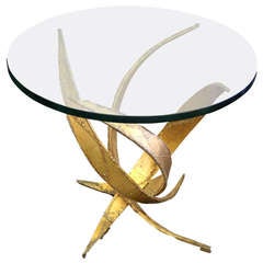 Silas Seandel Style Brutalist Metal Side Table