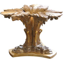 Carved Silver Leaf and Gilt Rococo Center Table Base