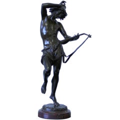 Bronze Sculpture by Carrier Belluse "Danseur Napolitain au Luth"