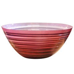 Signed Barbini for Oggetti of Murano Italian Art Glass Bowl