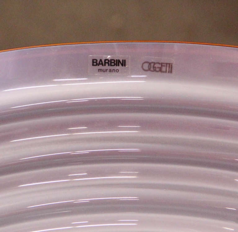 20th Century Signed Barbini for Oggetti of Murano Italian Art Glass Bowl