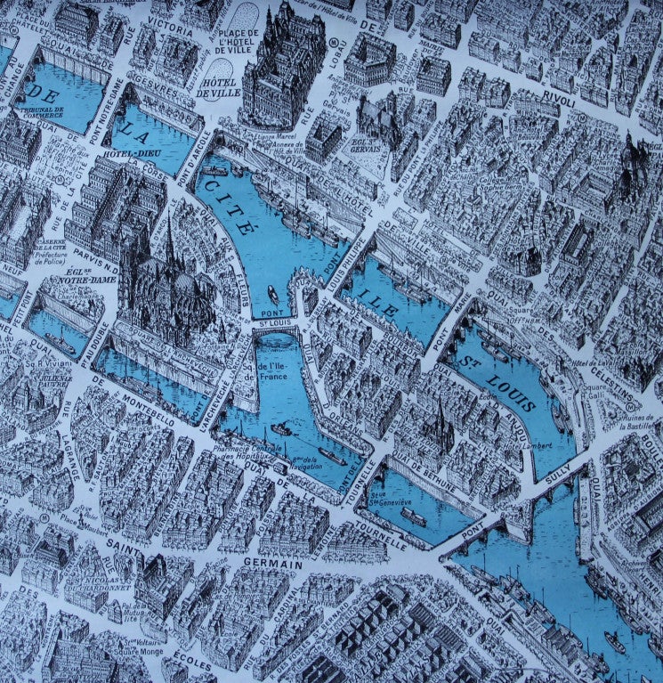 Monumental Map of Paris  Plan de Paris a Vol D'Oiseau In Good Condition In Minneapolis, MN