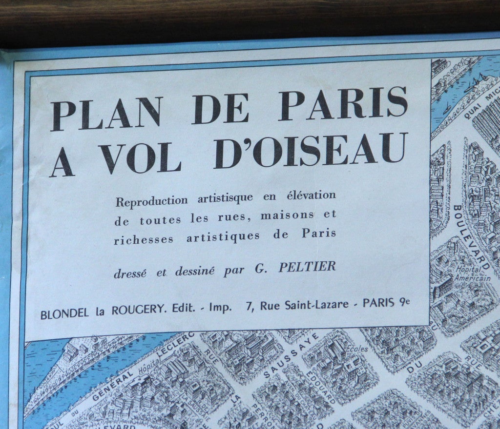 Monumental Map of Paris  Plan de Paris a Vol D'Oiseau 2