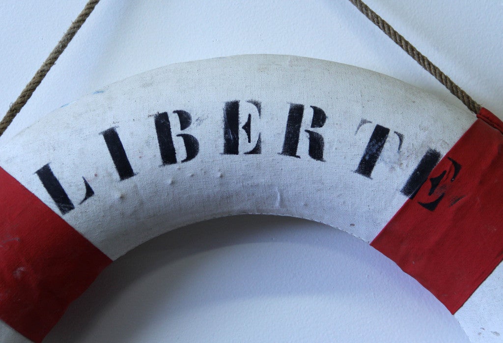 French Vintage Life Bouy from the S. S. Liberté Luxury Cruise Ship