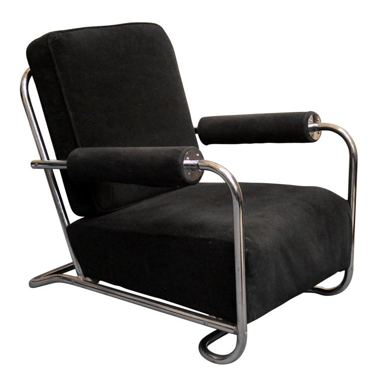 Gilbert Rohde Art Deco Machine Age Lounge Chair at 1stDibs