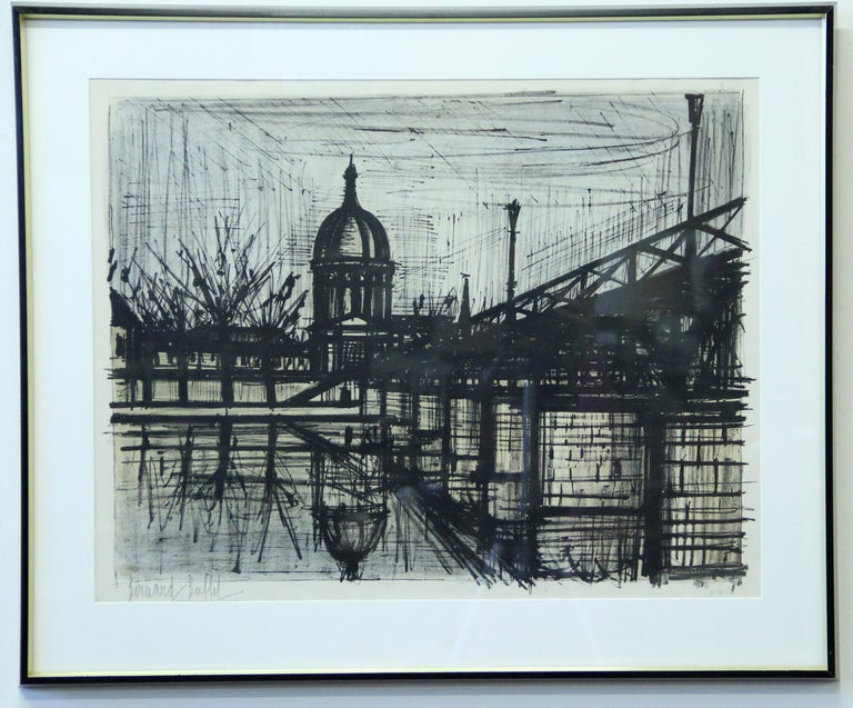 Original signed Bernard Buffett Lithograph Paris Cityscape